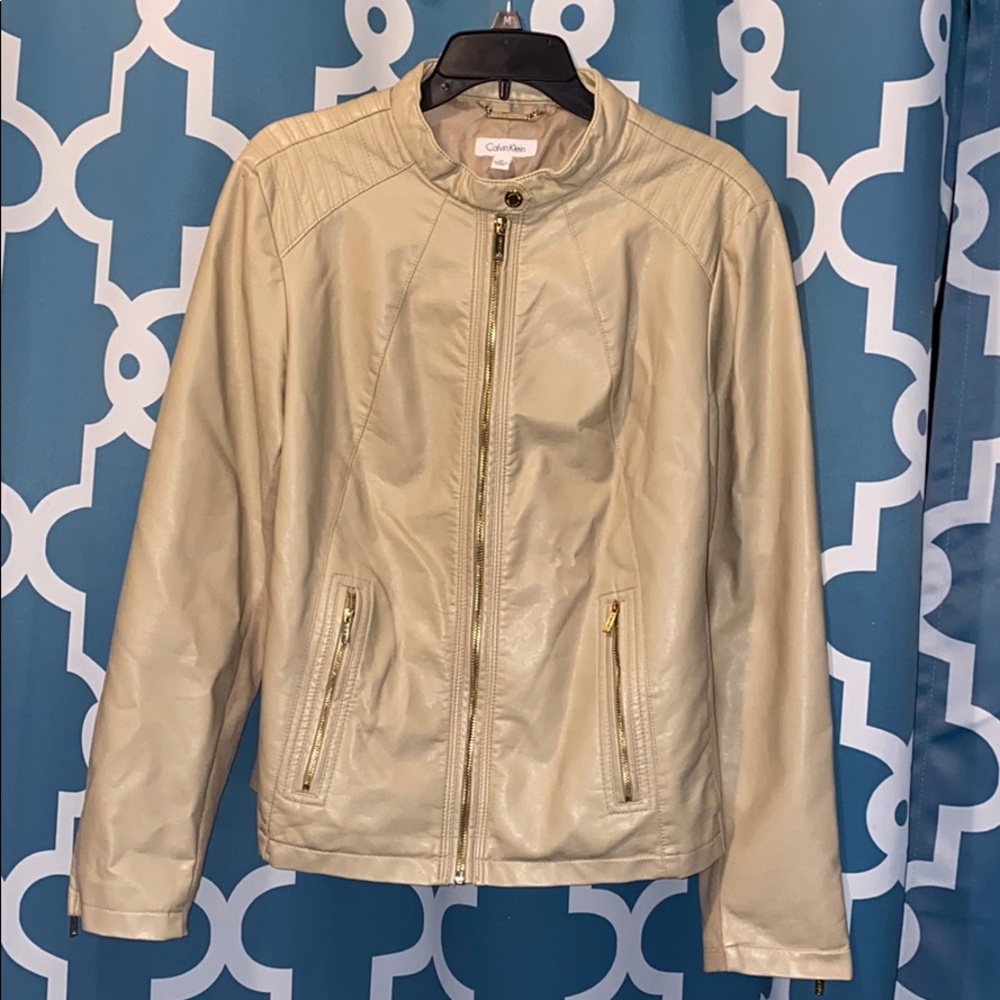 Calvin Klein leather jacket woman XL